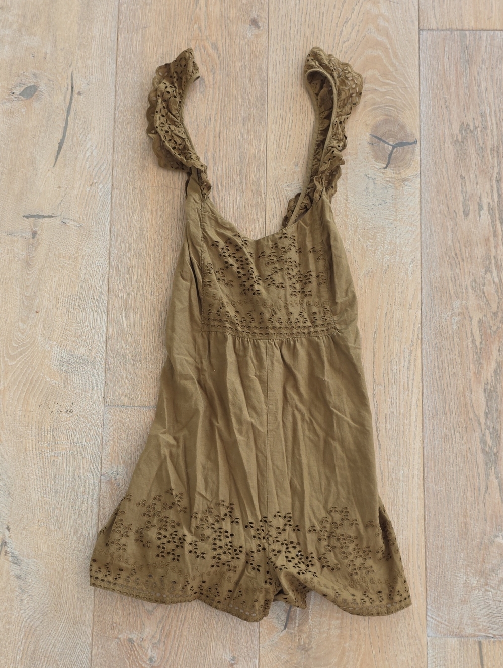 Zara Trafaluc Green Eyelet Romper Size M